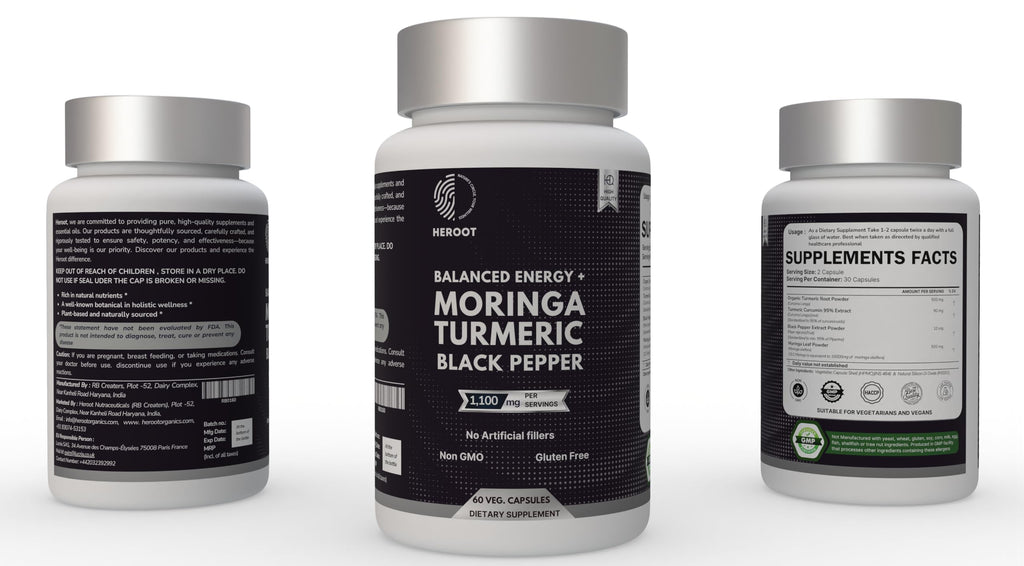 Turmeric with Black Pepper & Moringa 1000 mg, 120 Capsules Q538