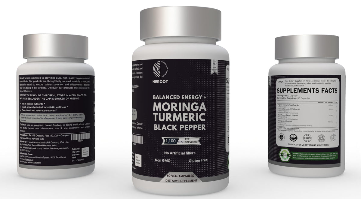 Turmeric with Black Pepper & Moringa 1000 mg, 120 Capsules Q538