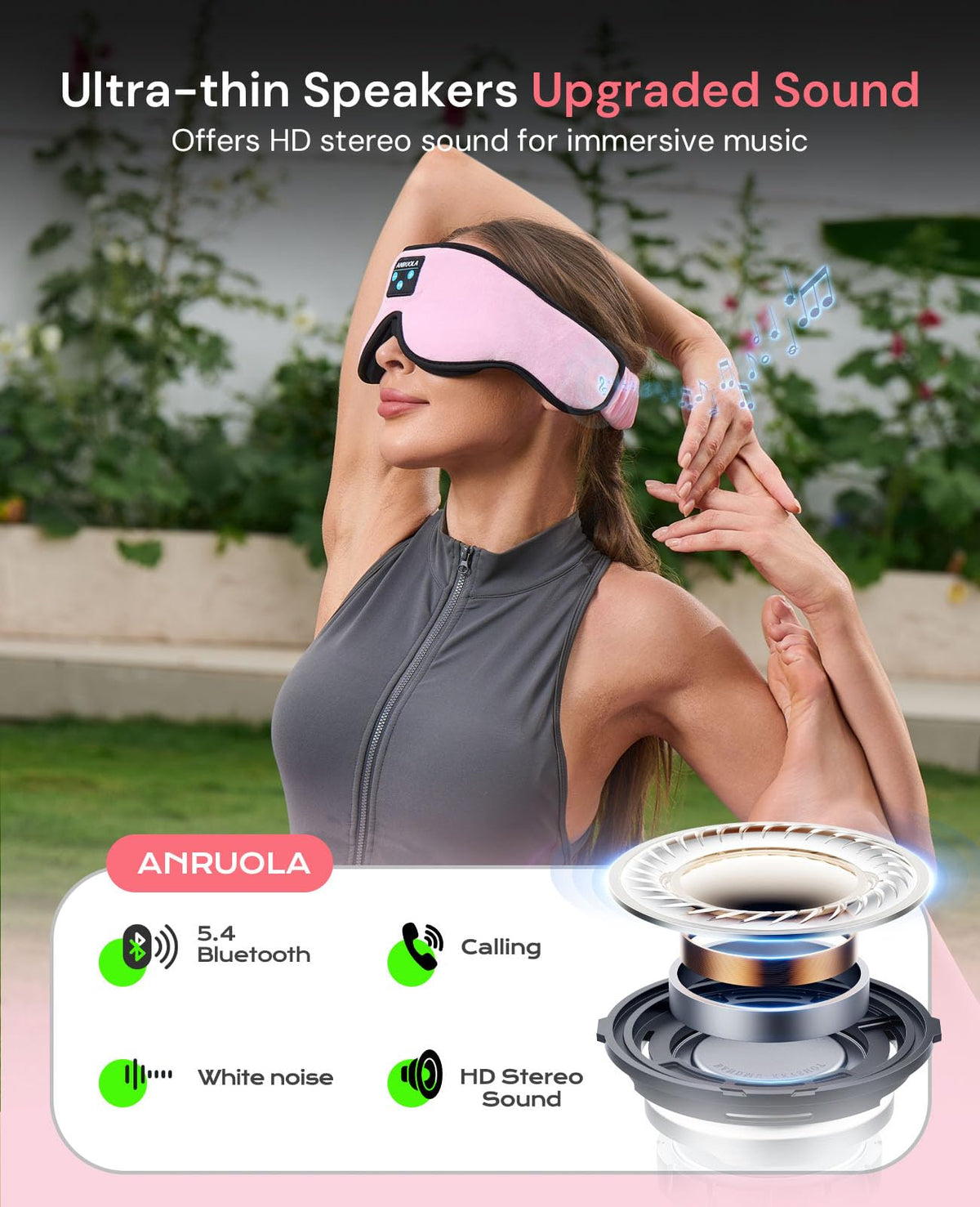 Bluetooth Sleep Mask with Wireless Headphones R404649