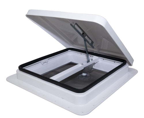 14" RV Roof Vent with White Lid and Manual Crank V110509