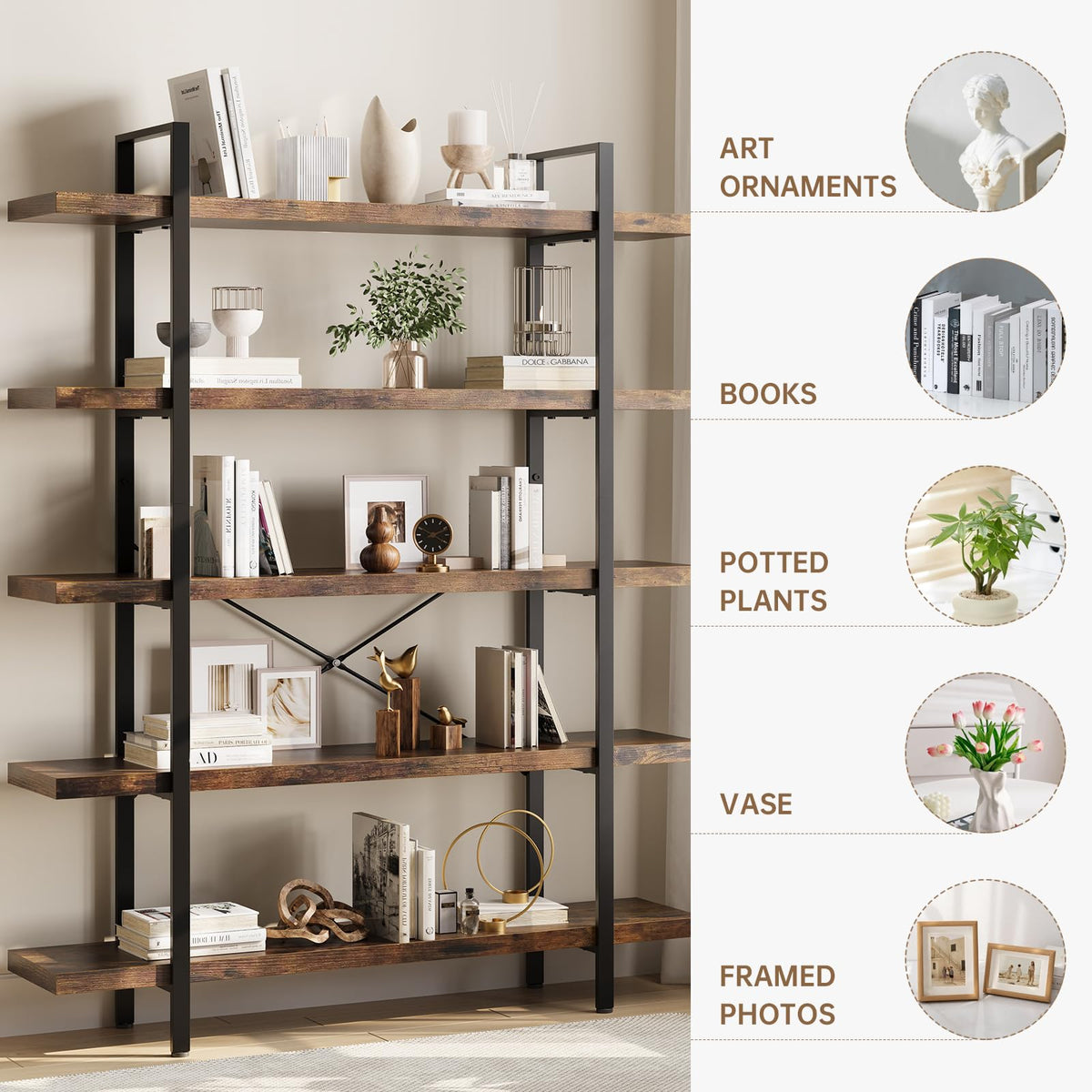 Heavy Duty 5 Tier Industrial Bookcase K920