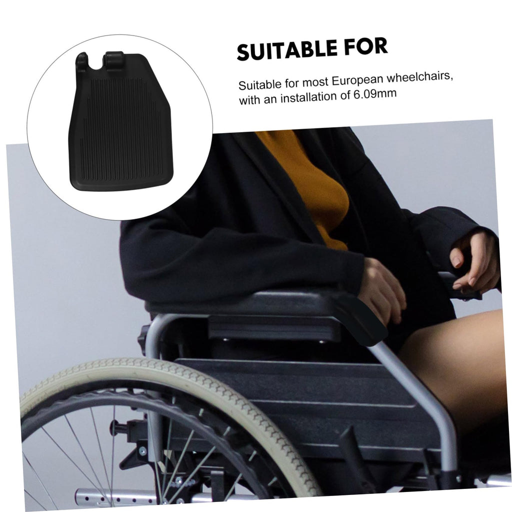 Black Wheelchair Foot Rest 1 Pair Replacement Footplates D333