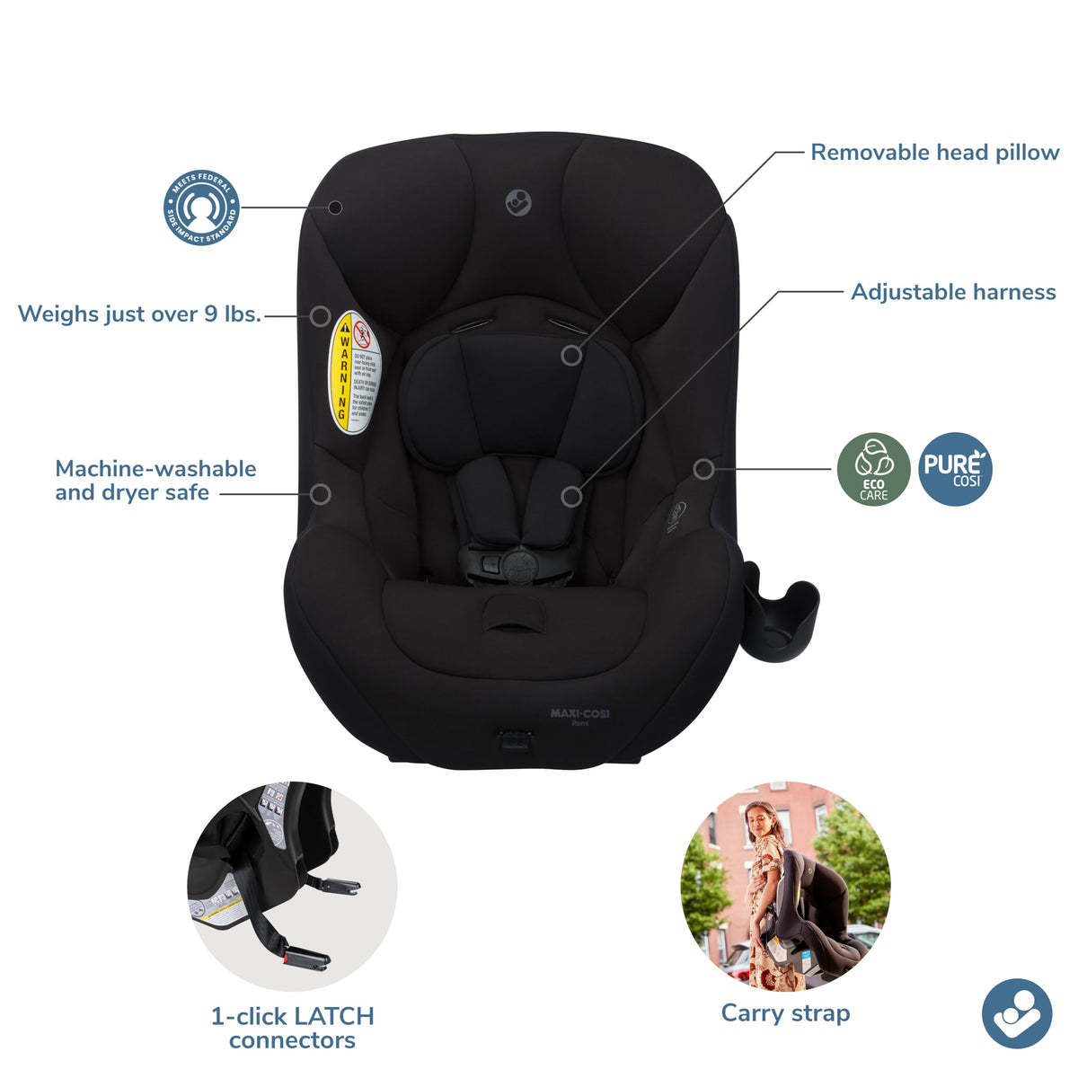 2-in-1 Convertible Car Seat, Rear & Forward Facing, 5-40 lbs D653