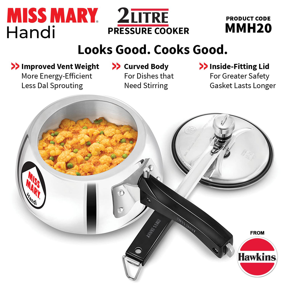 2 Litre Aluminium Pressure Cooker J298431