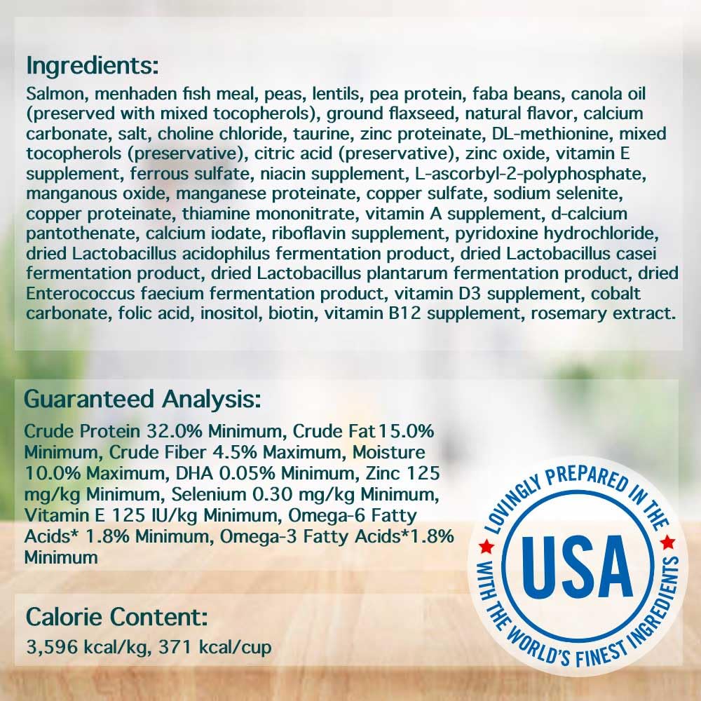 All Natural Grain-Free Dry Cat Food Salmon & Legumes 4lb Y8543