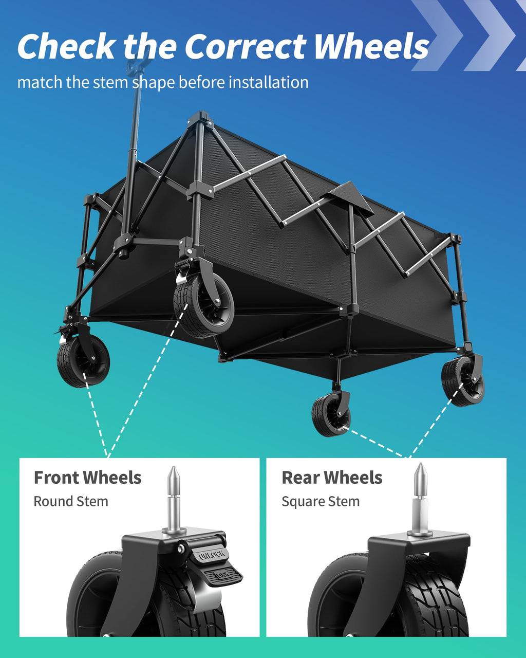 45.5" L Collapsible Wagon with Wheels S9672
