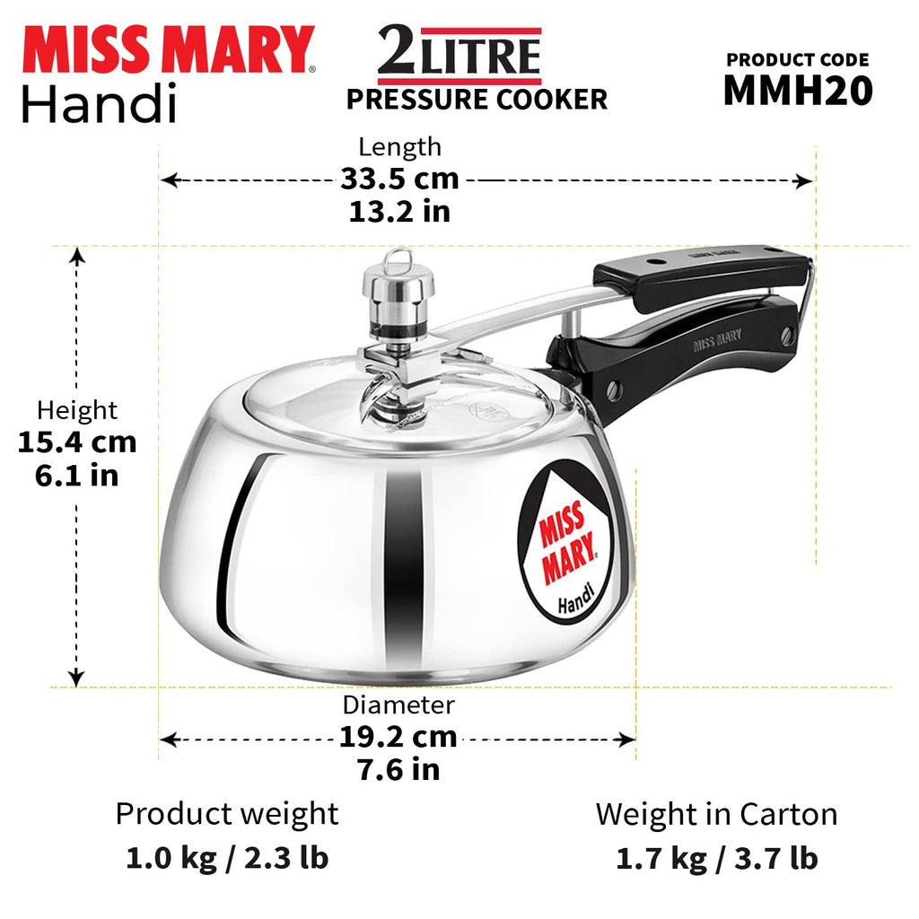 2 Litre Aluminium Pressure Cooker J298431