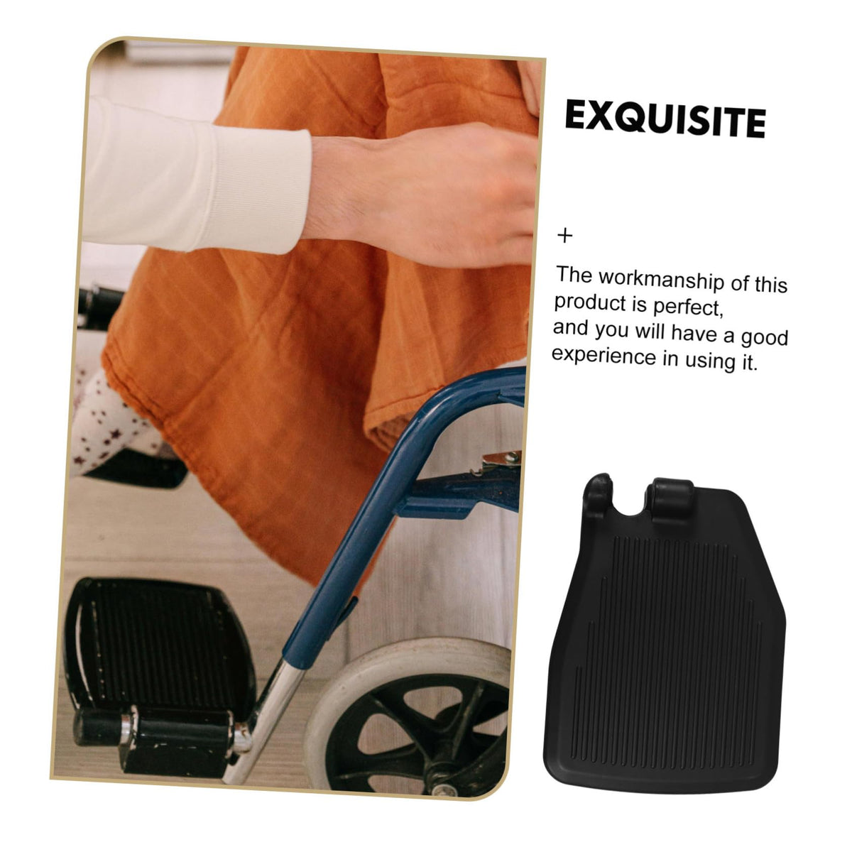 Black Wheelchair Foot Rest 1 Pair Replacement Footplates D333