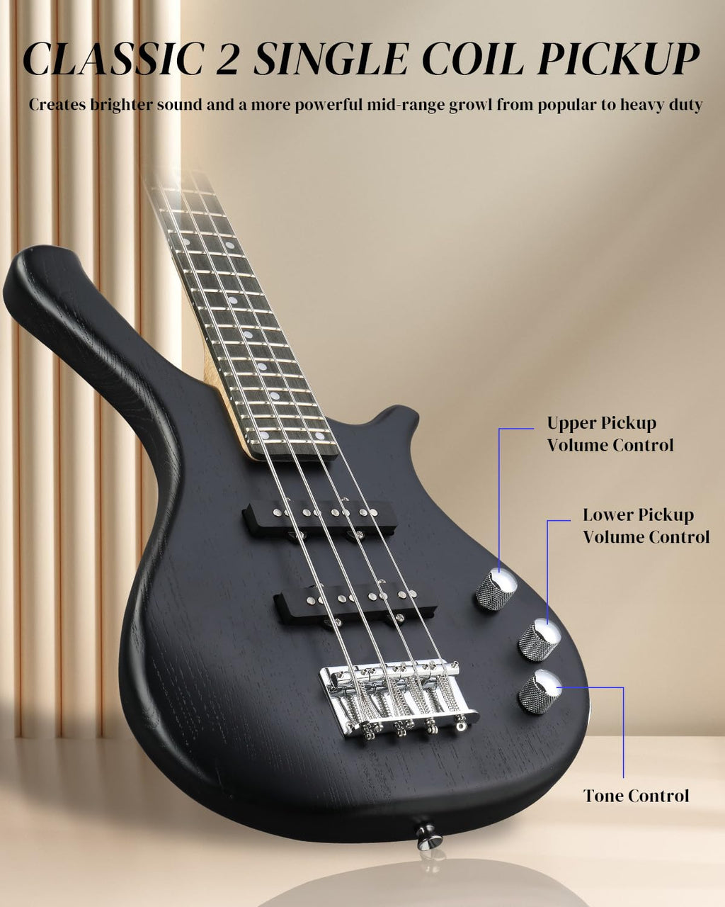 36 Inch 4 String Electric Bass Guitar X13936