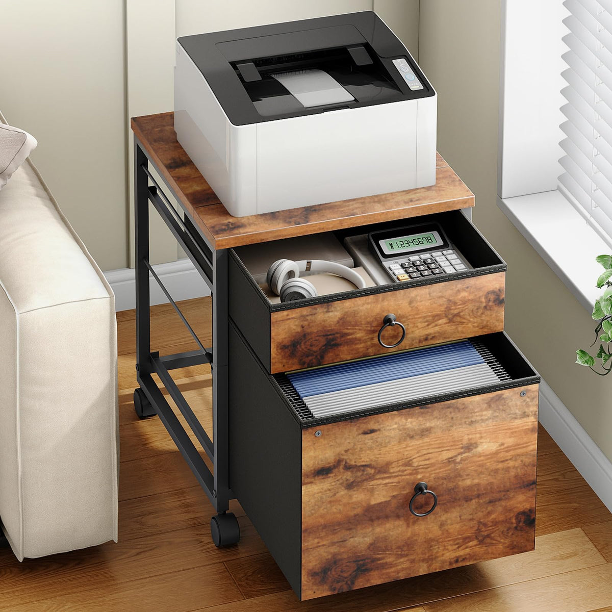 2 Drawer Mobile File Cabinet L1833