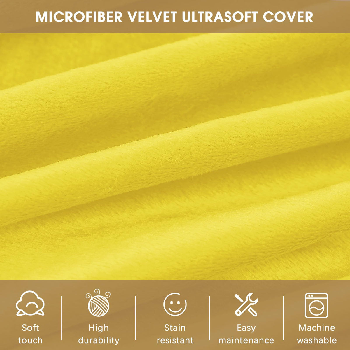 Yellow 3 ft Memory Foam Bean Bag Chair R3969