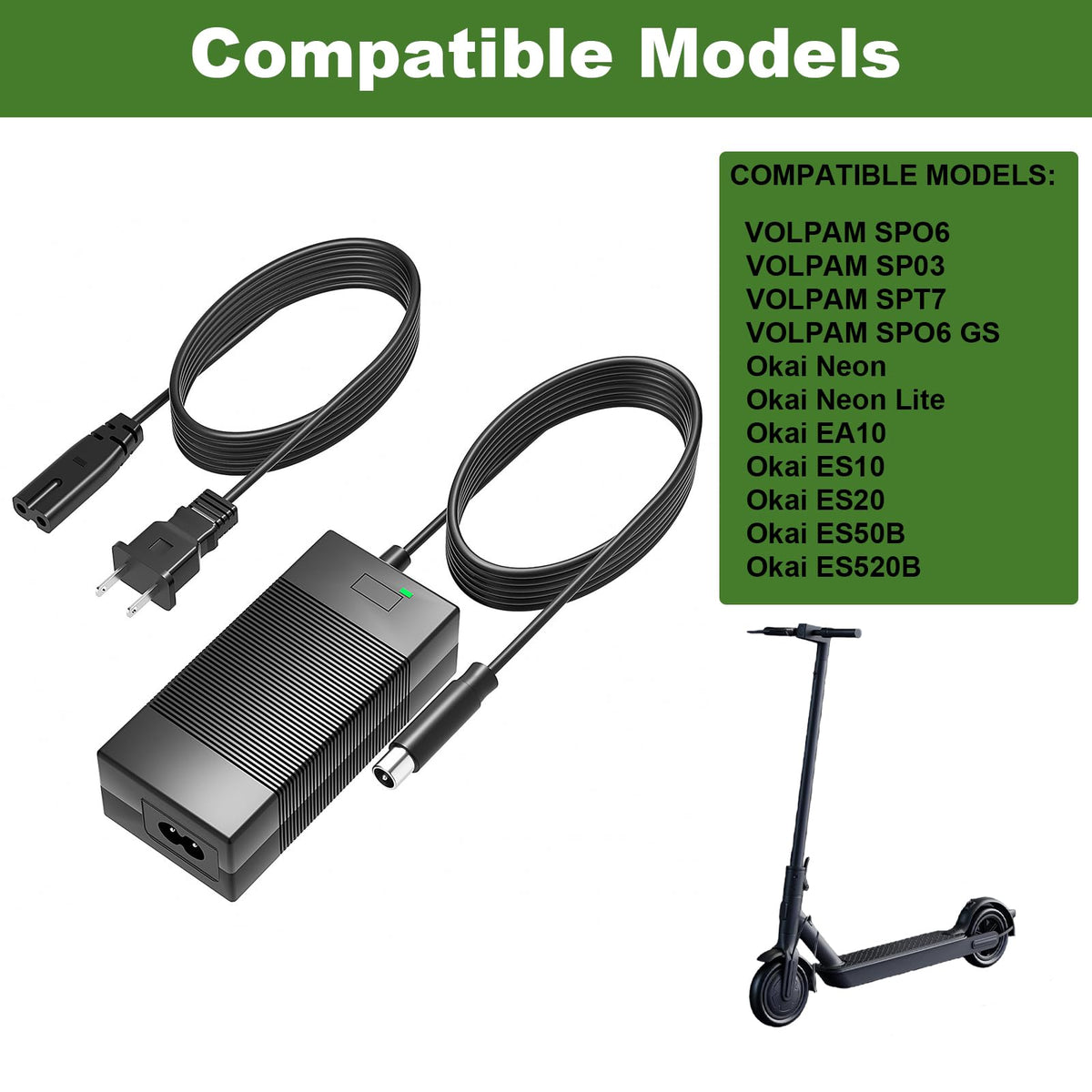 42V 2A Battery Charger Power Adapter Cord B885