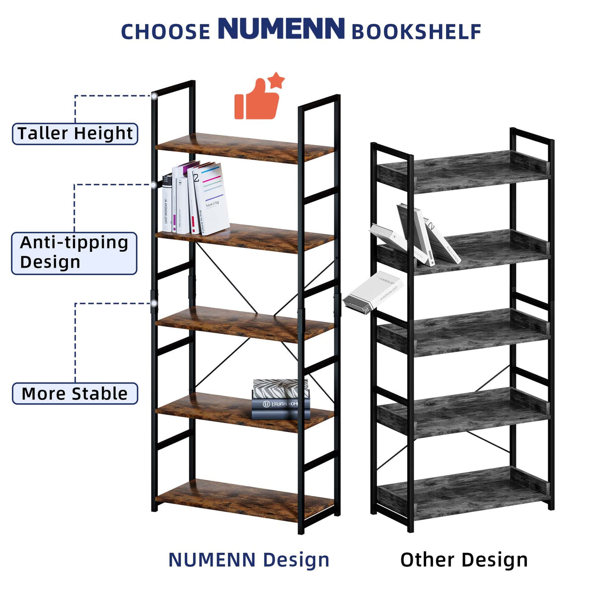 5 Tier Freestanding Bookshelf C165044