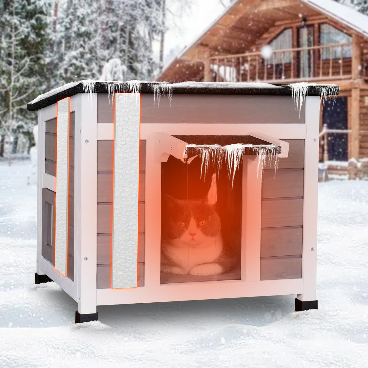 Insulated Weatherproof Outdoor Cat House Z344