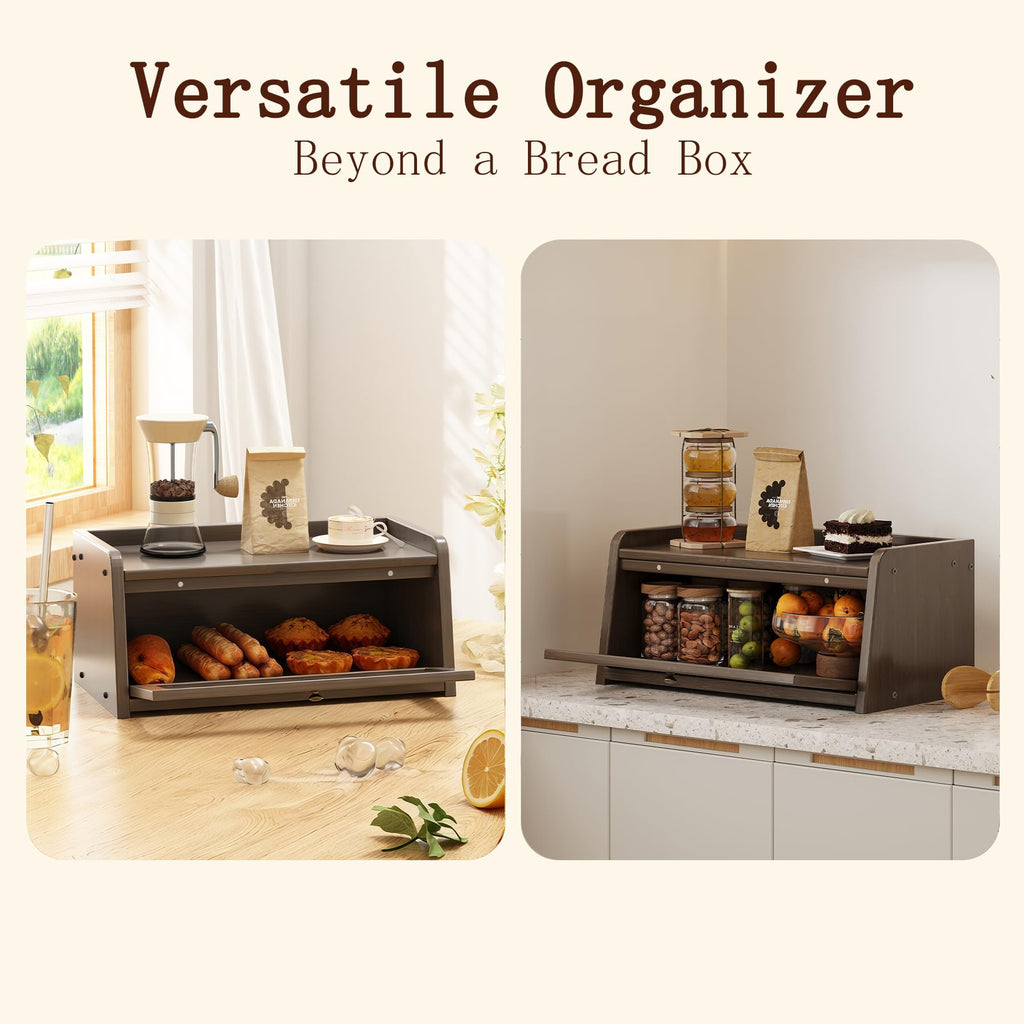 Bamboo Bread Box with Window S4001