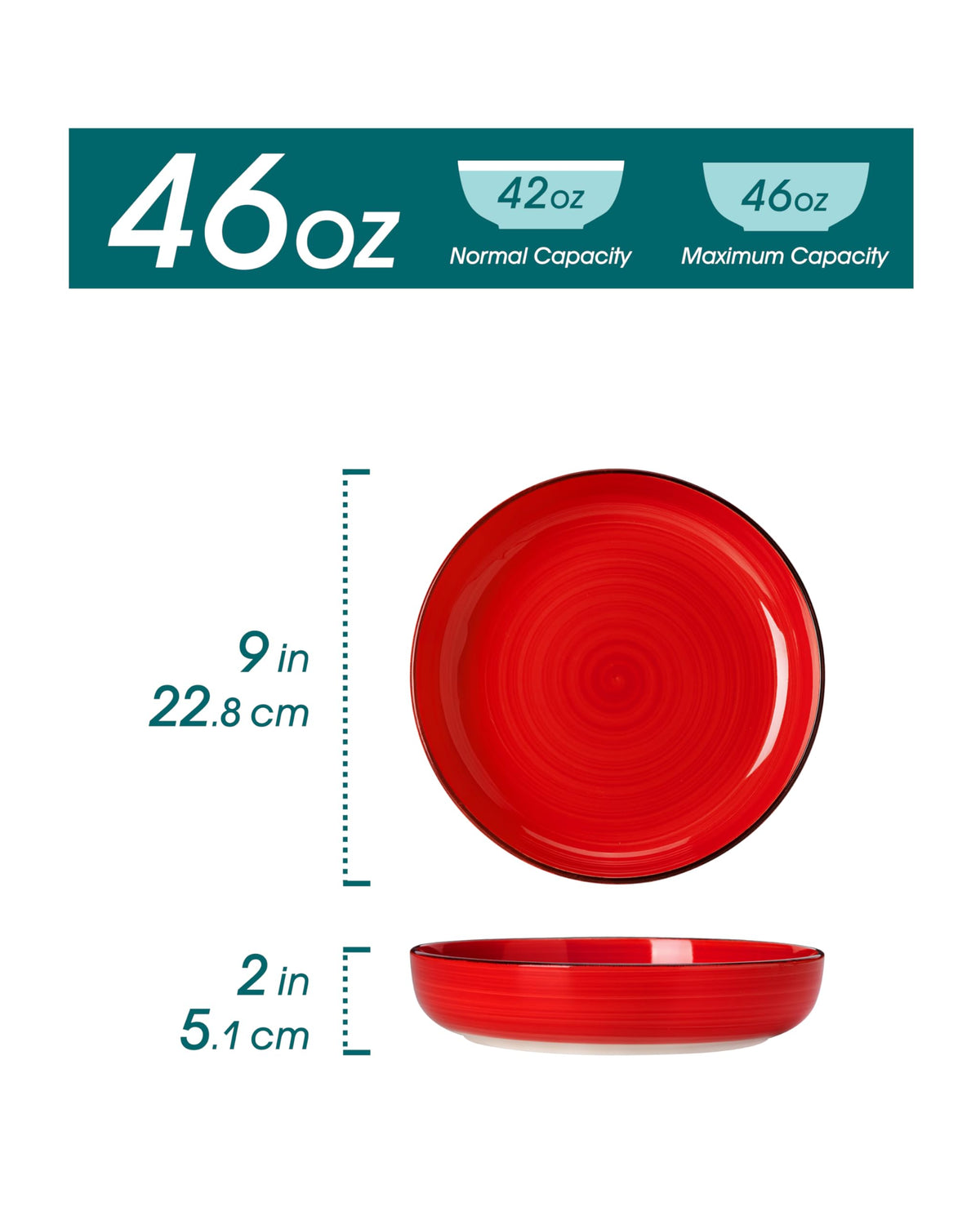 46 oz Ceramic Pasta Bowls Set of 4 J64910