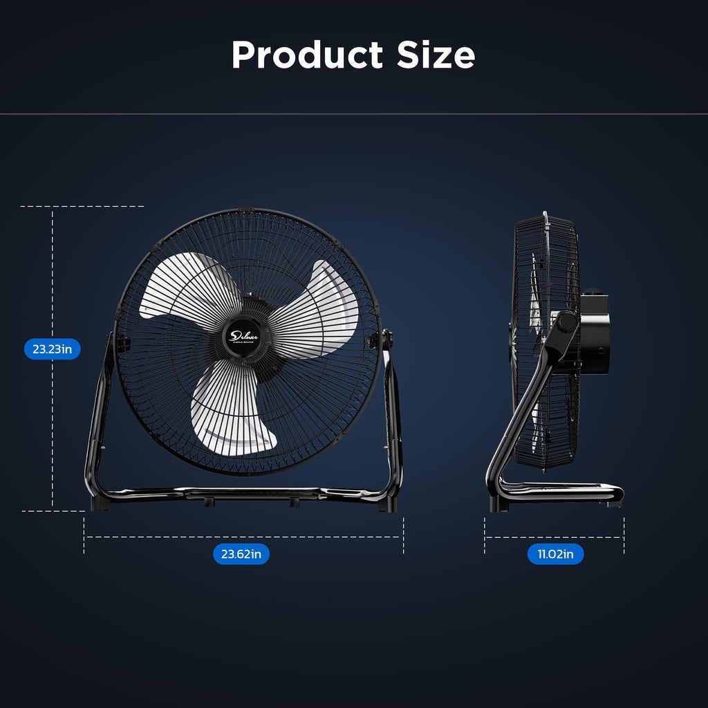 20 Inch 3-Speed High Velocity Metal Floor Fan Q5287