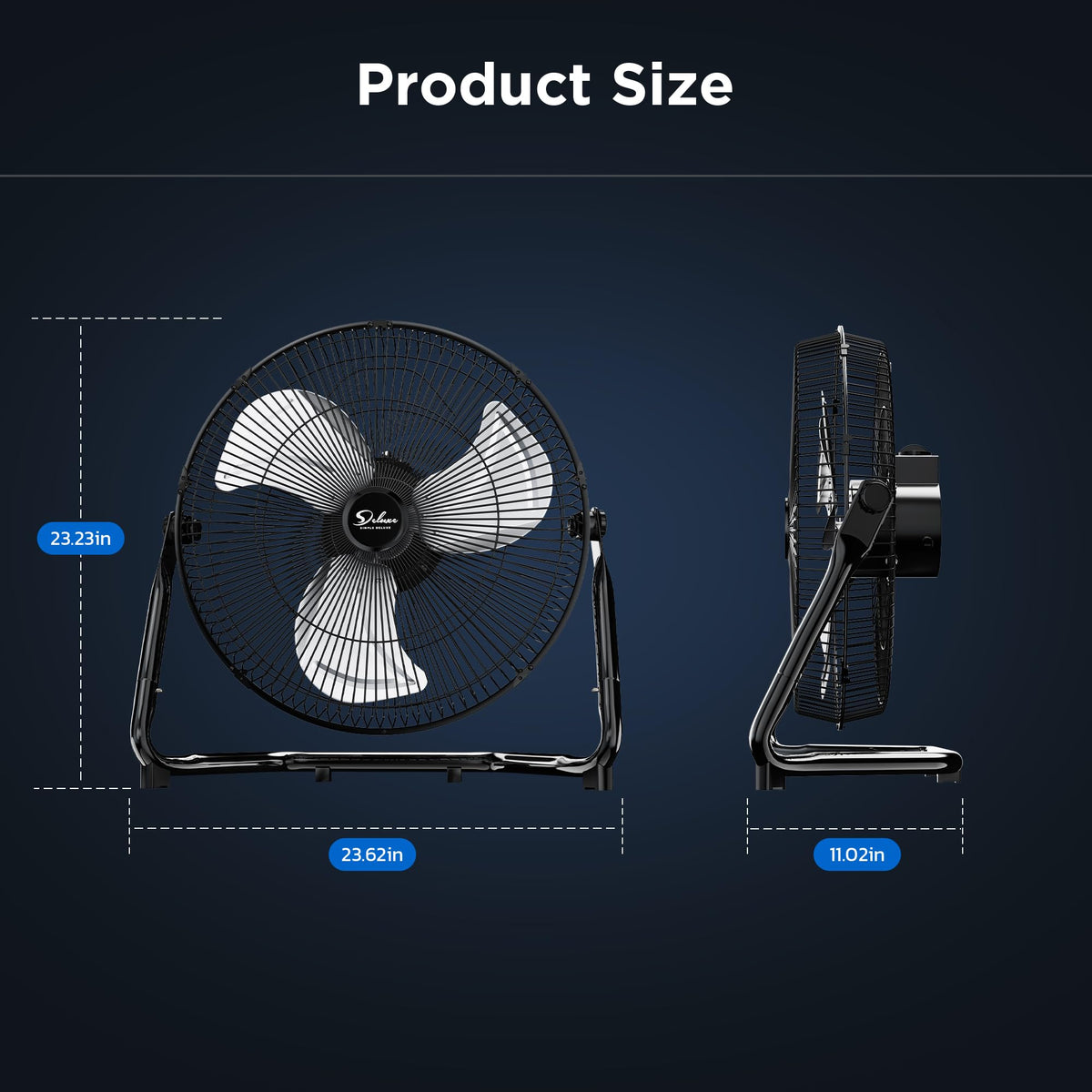 20" 3-Speed High Velocity Industrial Floor Fan, 2 Pack P228114