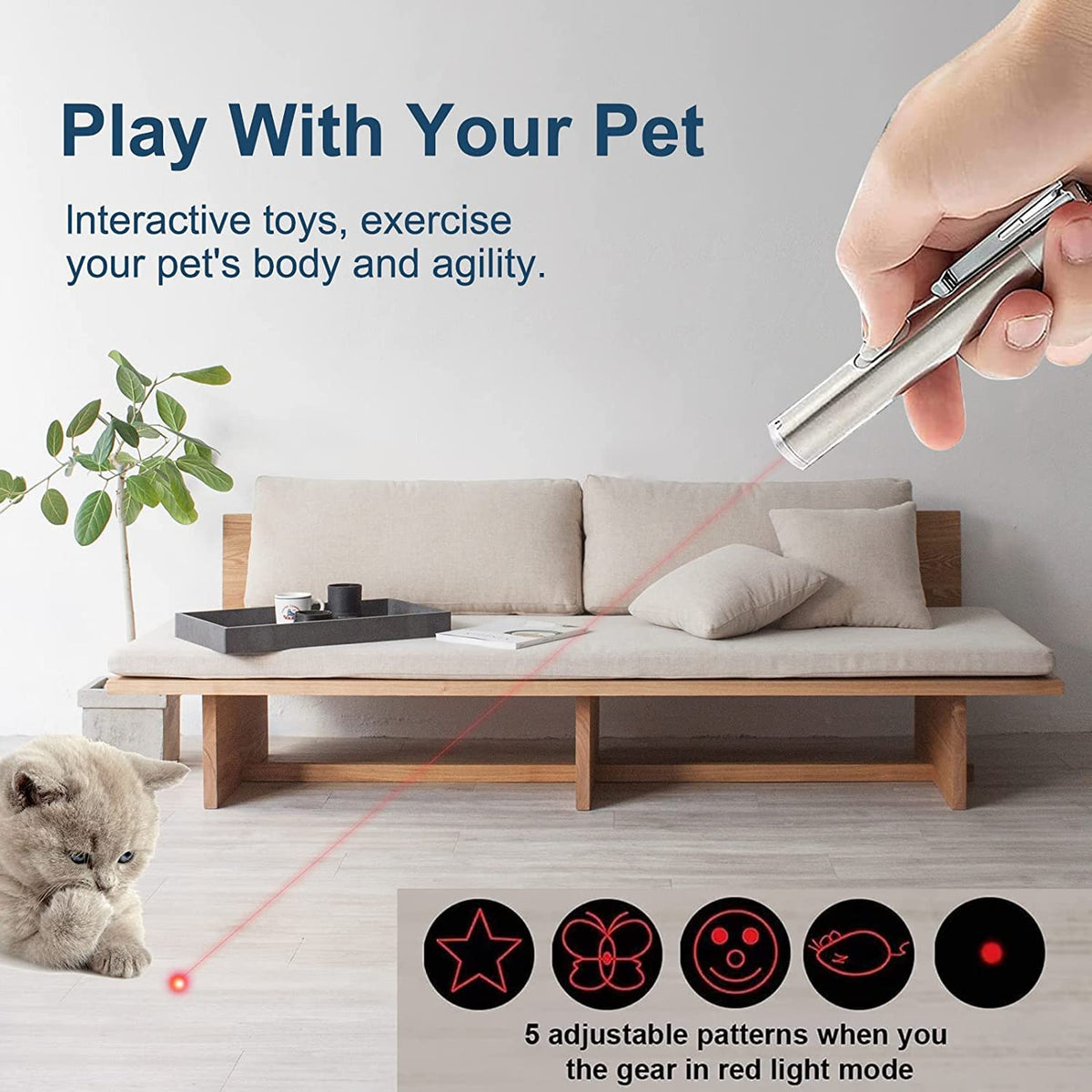 Interactive Cat Toy Wand Light G187