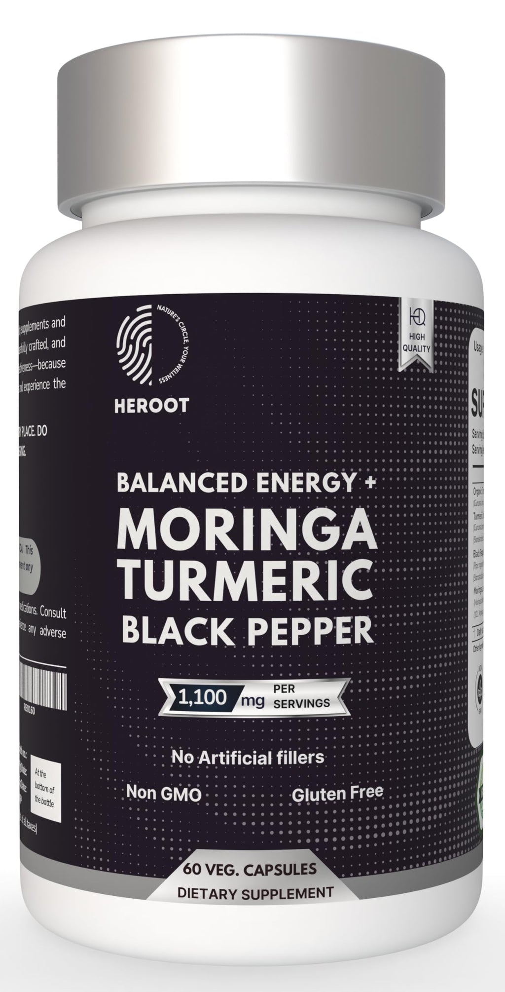 Turmeric with Black Pepper & Moringa 1000 mg, 120 Capsules Q538