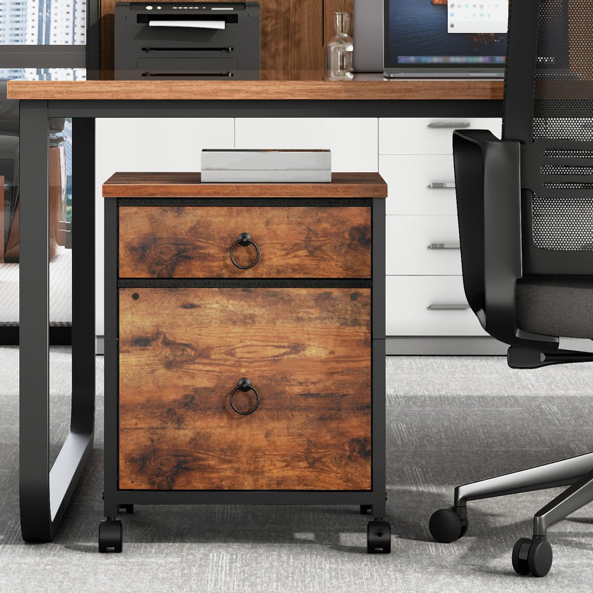 2 Drawer Mobile File Cabinet L1833