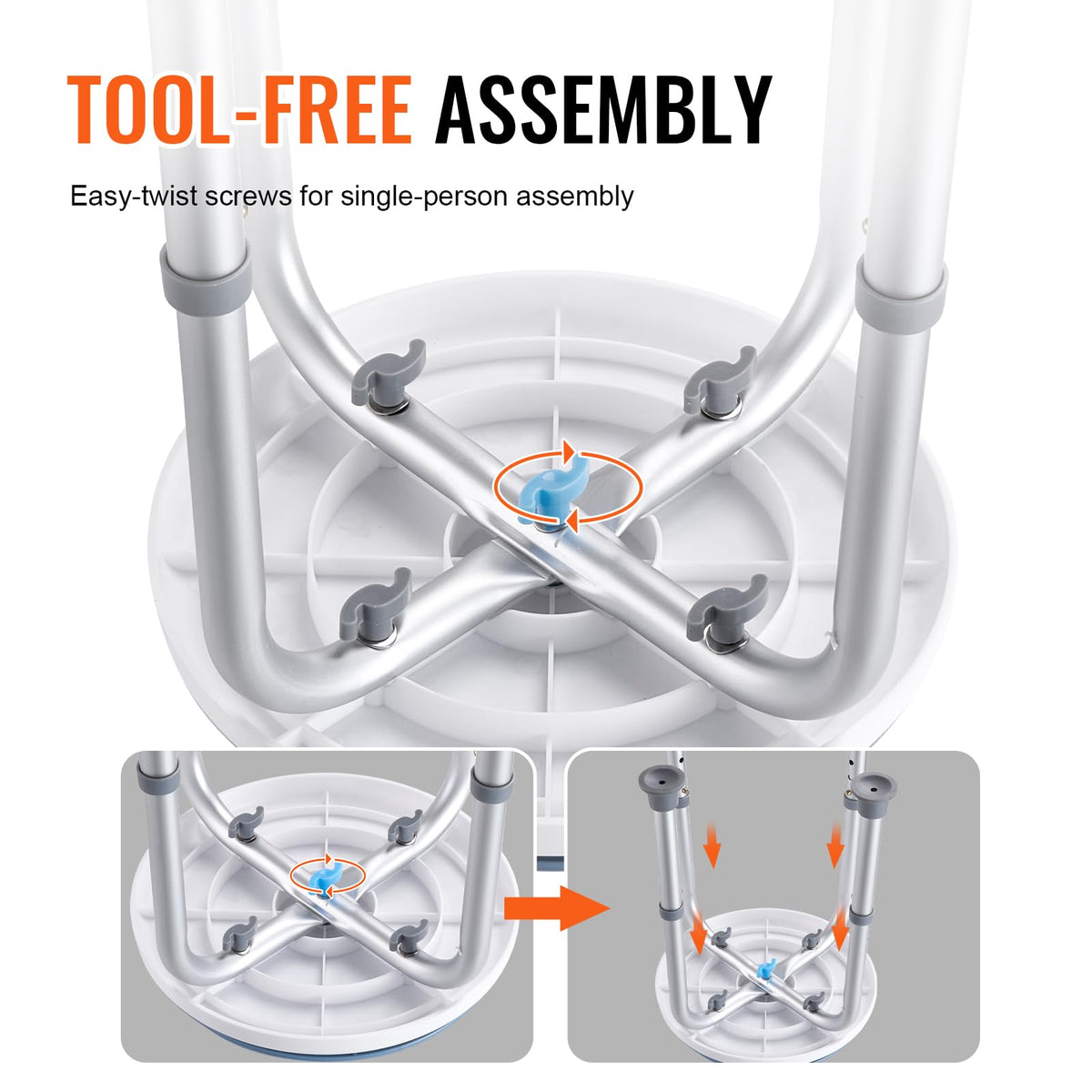 Adjustable Non-Slip Shower Chair 300 lbs Capacity I189002