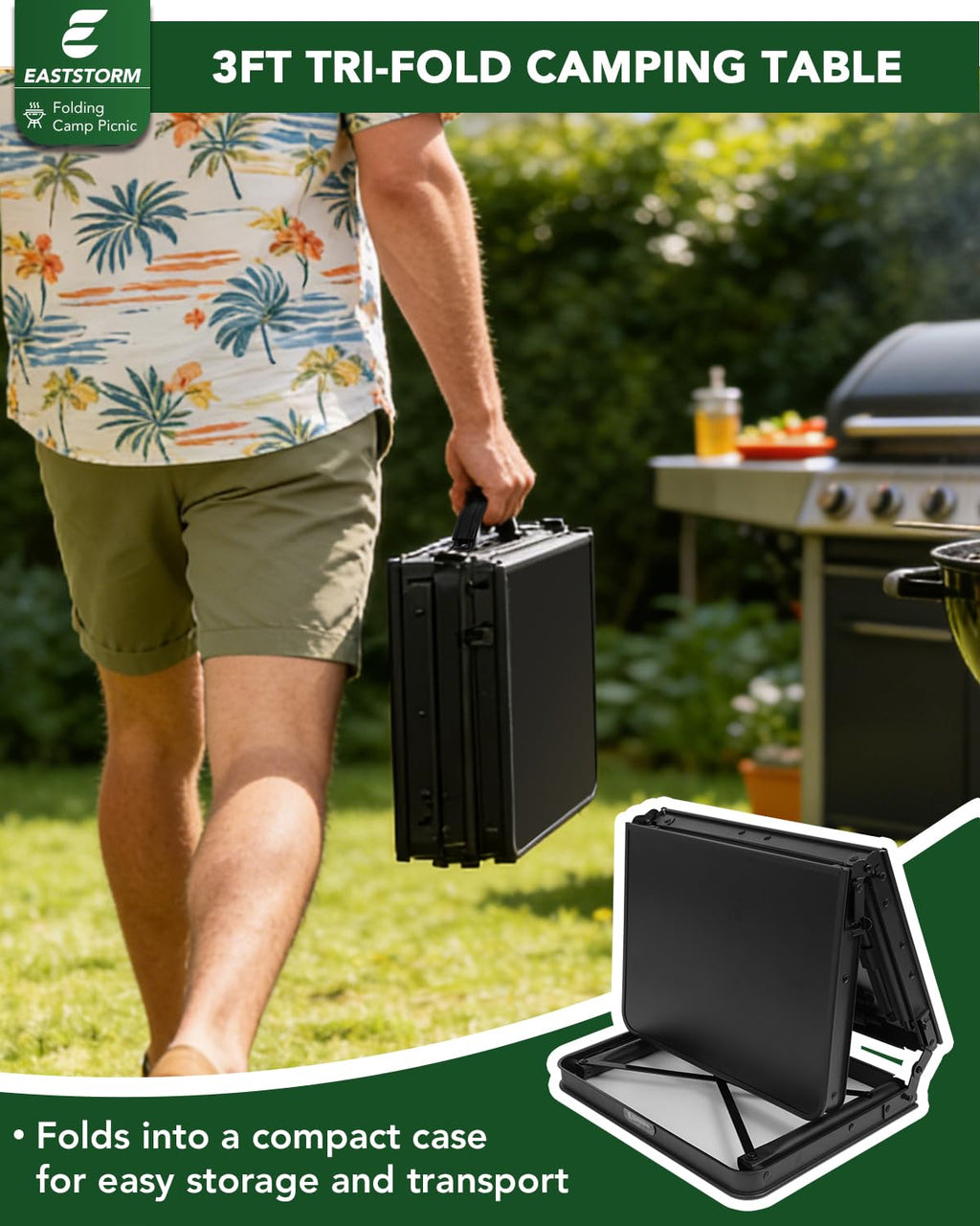 Small Folding Camping Table Black Z63381