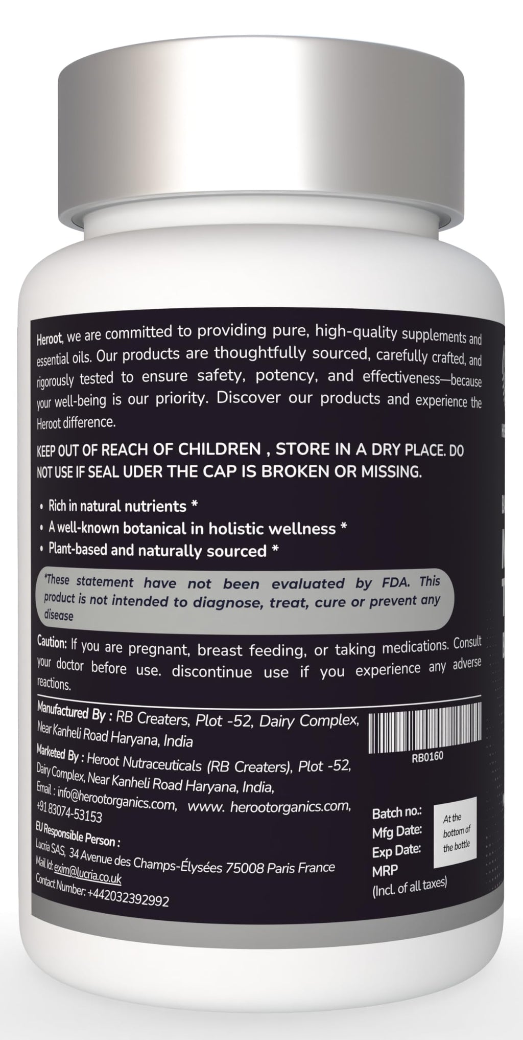 Turmeric with Black Pepper & Moringa 1000 mg, 120 Capsules Q538