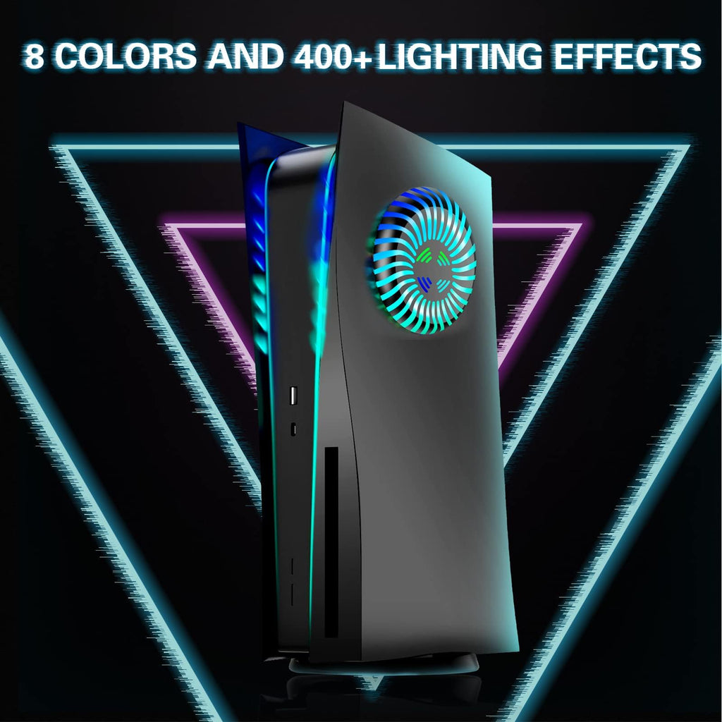 PS5 Faceplates with Cooling Vents LED Lights Black U784219
