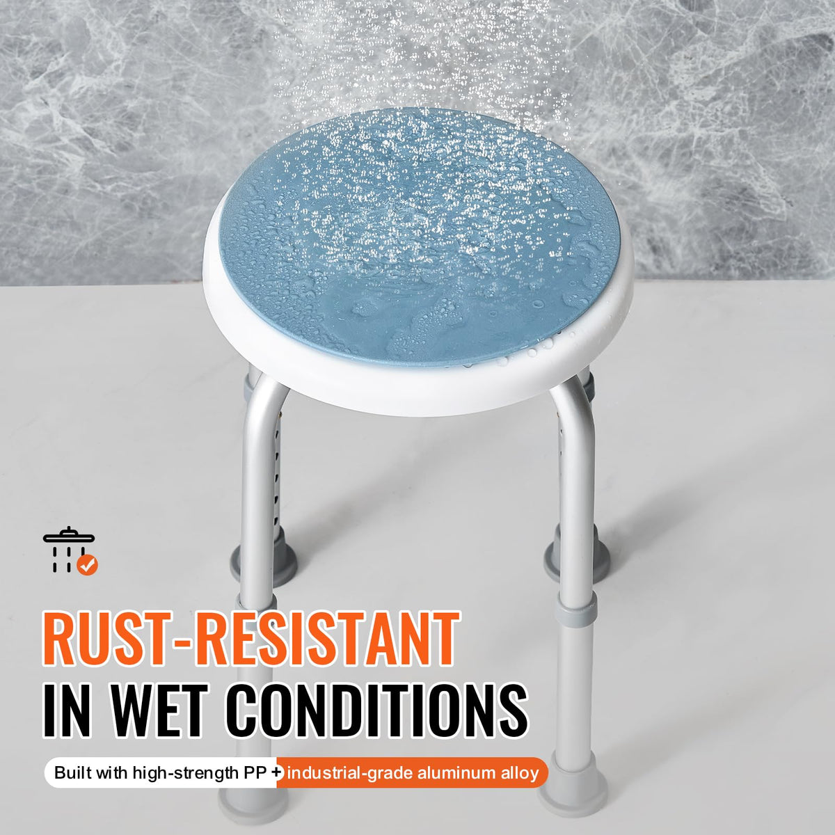 Adjustable Non-Slip Shower Chair 300 lbs Capacity I189002