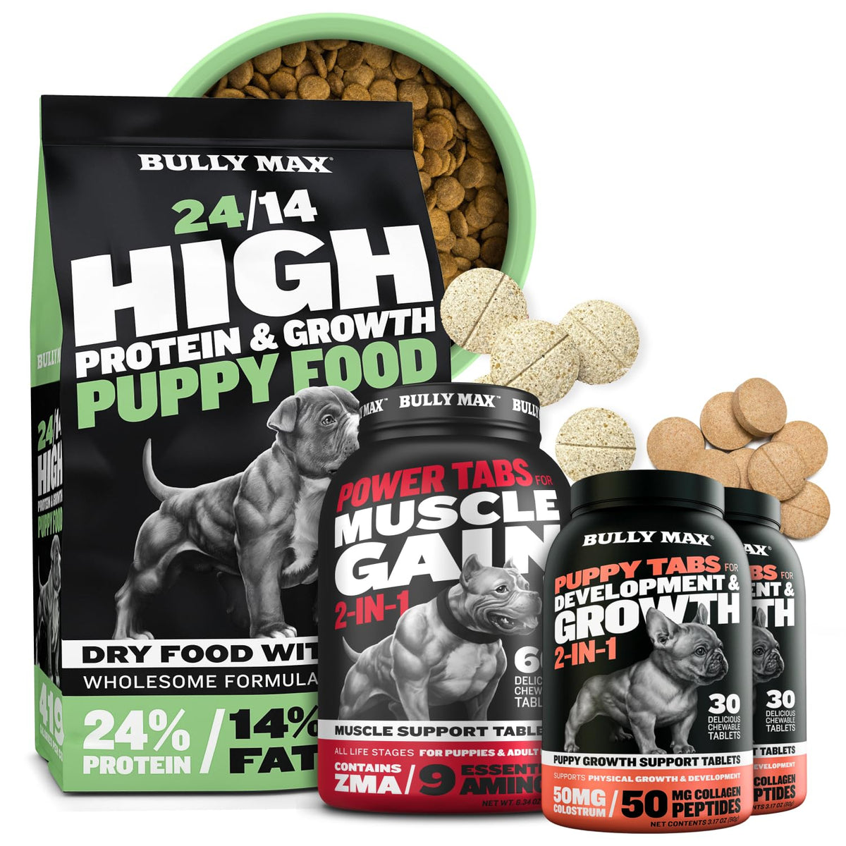 High-Protein Lamb Puppy Food, Vitamin Tabs & Power Tabs K243210
