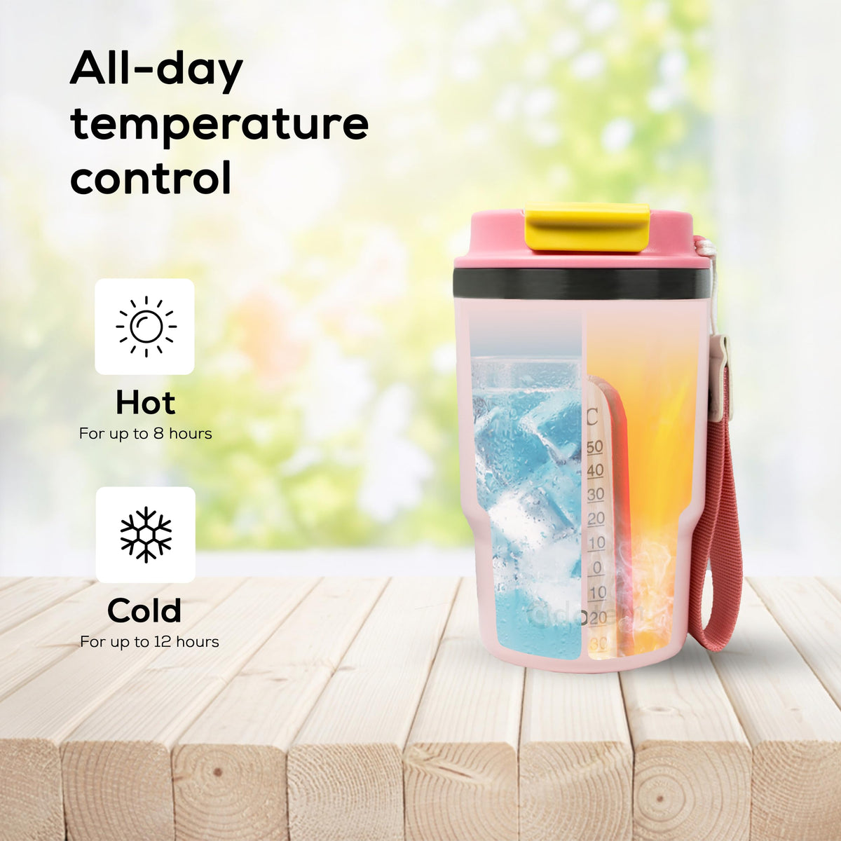 16oz Insulated Stainless Steel Tumbler with Straw & Lid F194