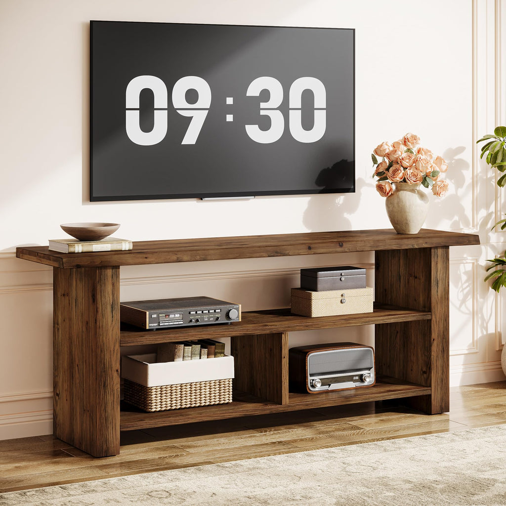 Dark Brown Solid Wood TV Stand D1997