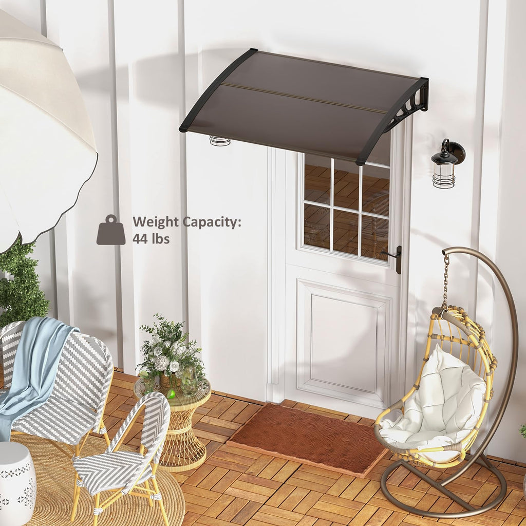46”x38” UPF 50+ Polycarbonate Window Door Awning T6786