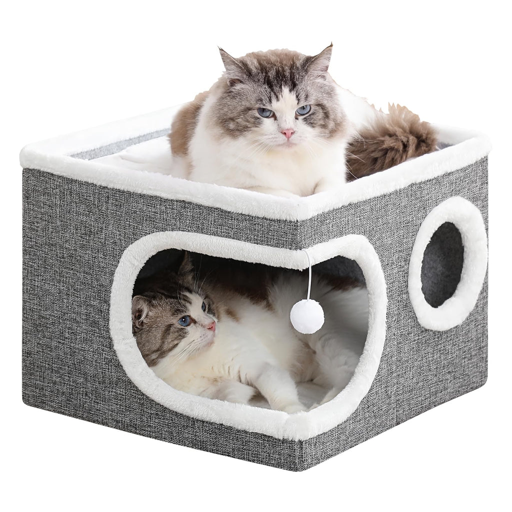 Large Covered Cat Bed Cave, Grey, 16in U315
