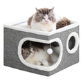 Large Covered Cat Bed Cave, Grey, 16in U315