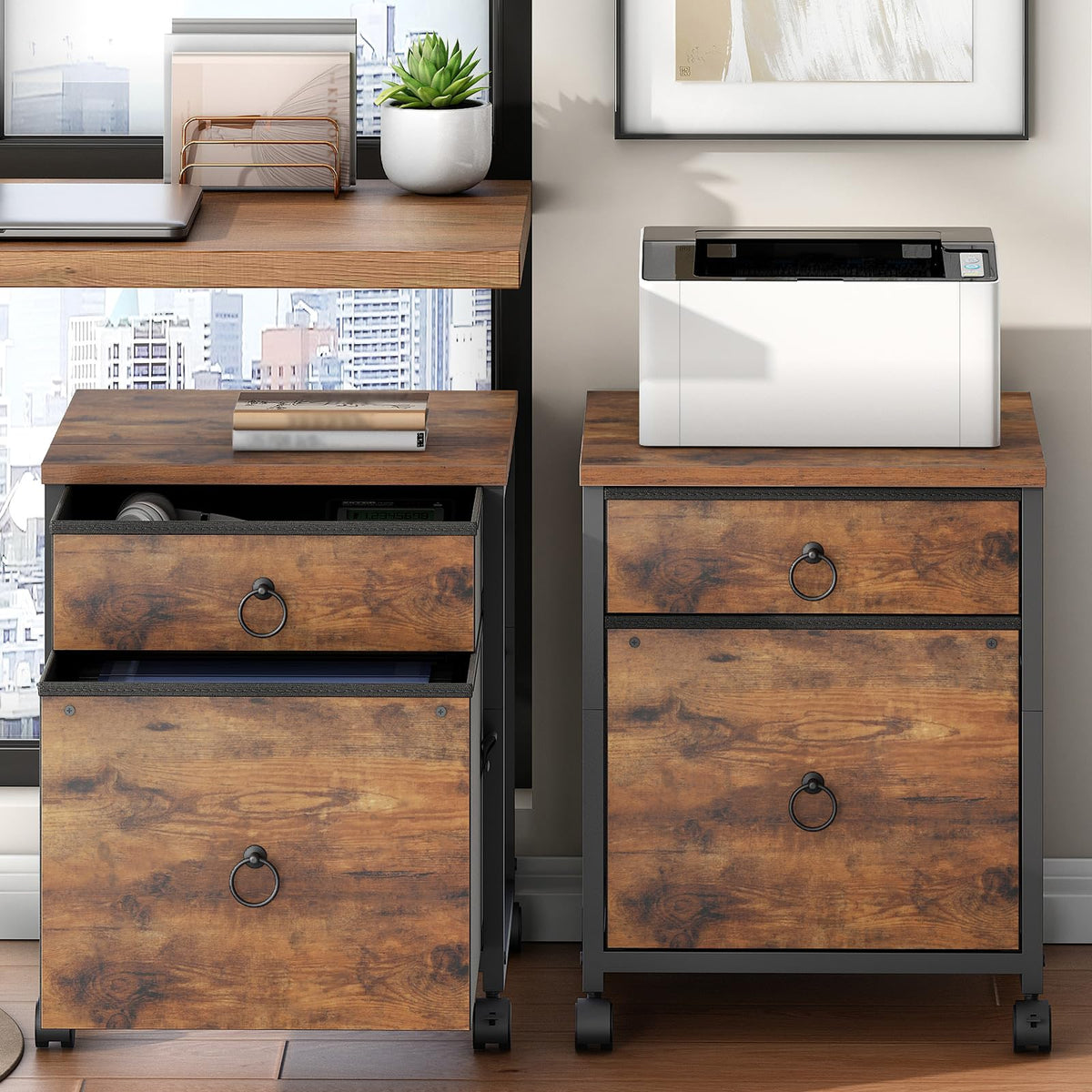 2 Drawer Mobile File Cabinet L1833