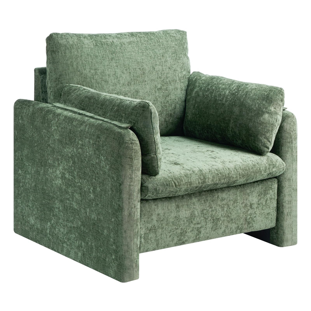 Oversized Green Accent Chair with Padded Arms Q4012
