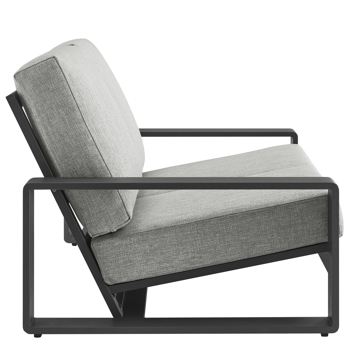 Light Gray Aluminum Outdoor Loveseat with Removable Cushions P7843