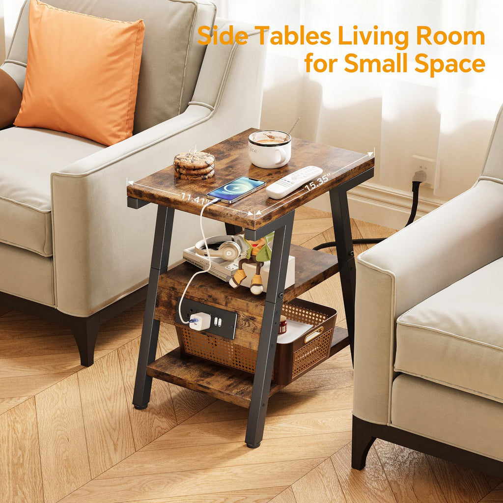 3-Tier Side Table with Charging Station F8834