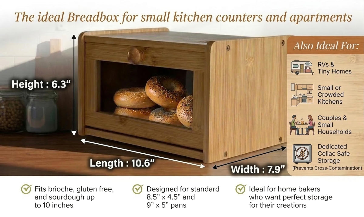 Bamboo Bread Box with Lid O391162