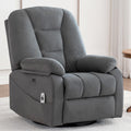Velvet Grey Power Swivel Rocker Recliner with Massage and Heat X517075