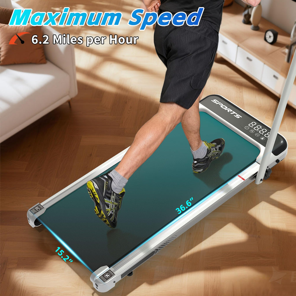 3 in 1 Compact Under Desk Treadmill with Handle Bar P638241