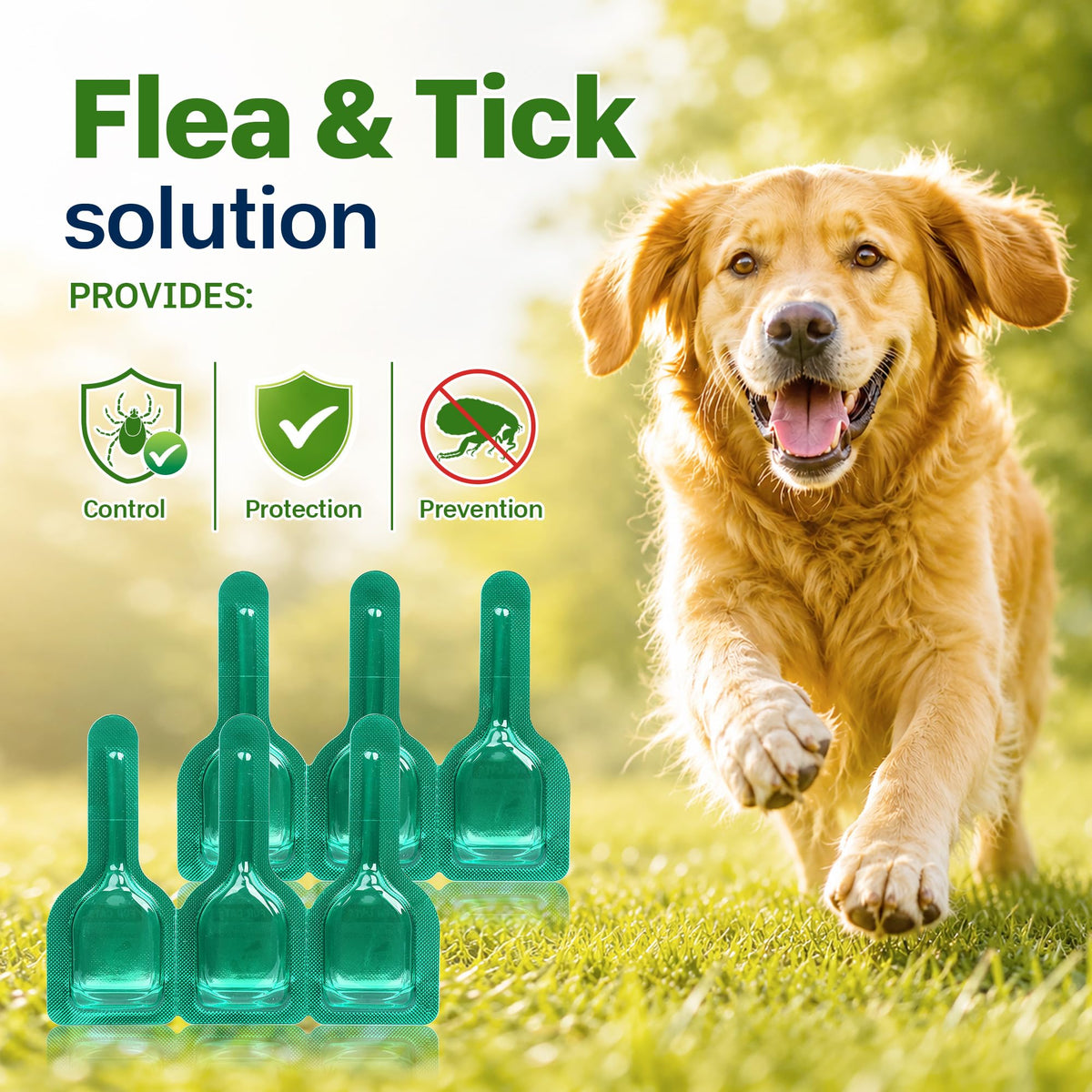 Flea and Tick Prevention for Dogs 5-43 lbs 6 Doses V7770