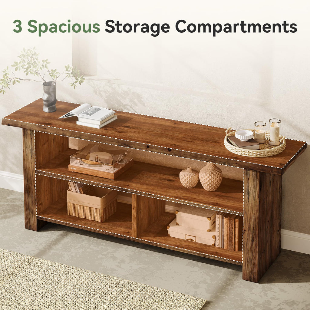 Dark Brown Solid Wood TV Stand D1997