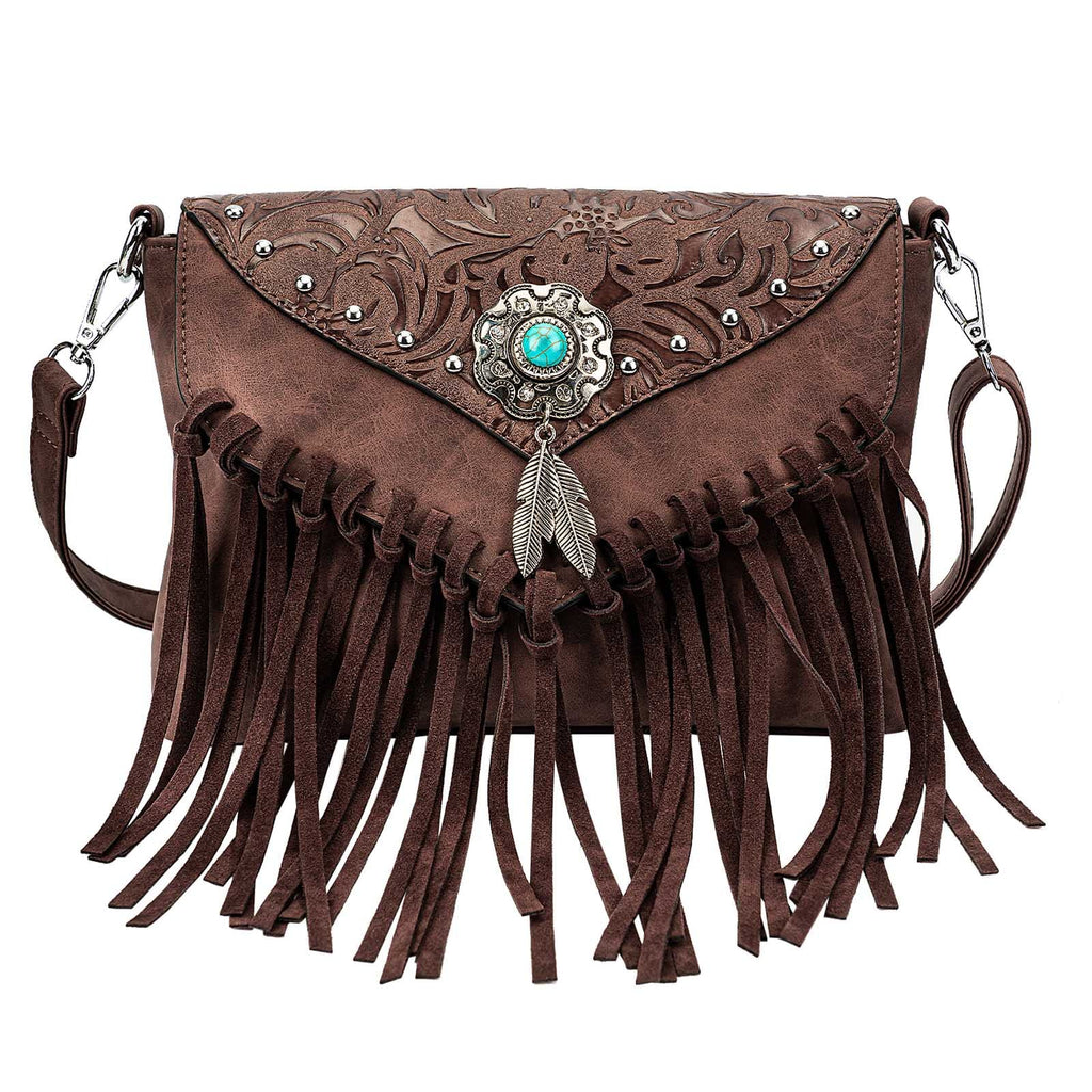 Small Turquoise Fringe Crossbody Handbag Y8124