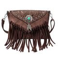 Small Turquoise Fringe Crossbody Handbag Y8124