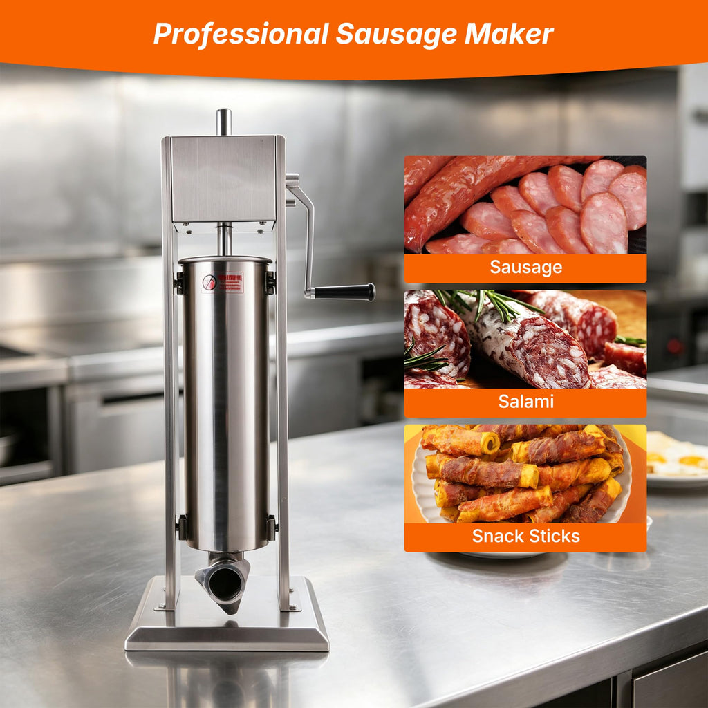 Stainless Steel Vertical Sausage Stuffer 15Lb I3932