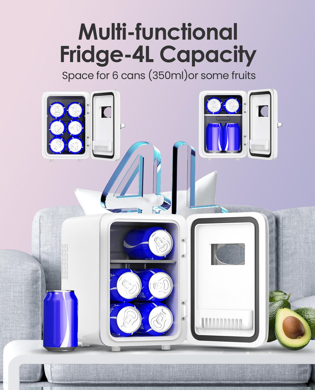 4L Pearly White Mini Skincare Fridge X261005