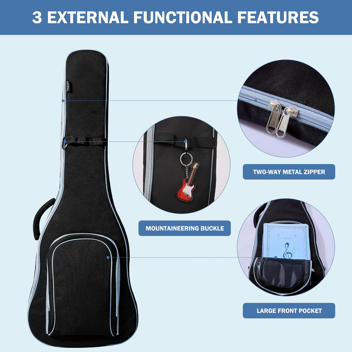 40 Inch 7mm Padded Waterproof Electric Guitar Gig Bag Y8886